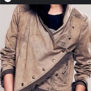 Free People Collapsing Twill Military Jacket - Tan